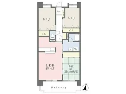 ファスティーナ植田(3LDK/7階)の間取り写真