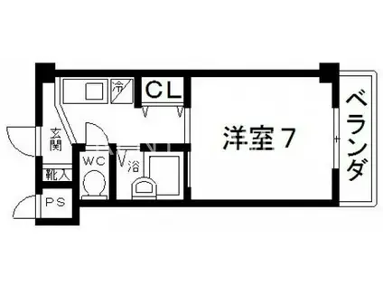 リップル布施イースト(1K/7階)の間取り写真