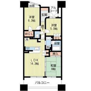グランカーサ上前津(3LDK/2階)の間取り写真