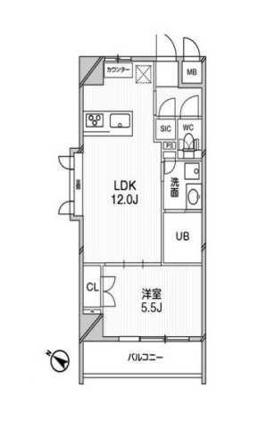 エルスタンザ文京千駄木(1LDK/3階)の間取り写真