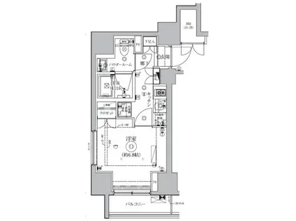 セジョリ西早稲田II(1K/8階)の間取り写真