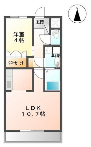 アシューレ成沢(1LDK/1階)の間取り写真