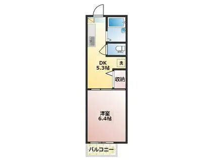 ソネットKOSE 巨勢町(1DK/2階)の間取り写真