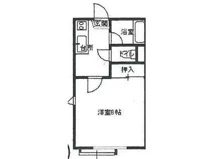 センチュリーハウスII(1K/1階)の間取り写真