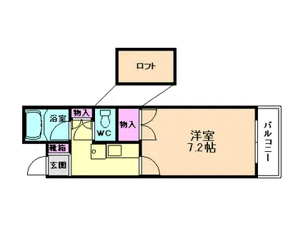 緑丘パイナス2ND(1K/2階)の間取り写真