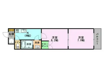 デューン(2K/2階)の間取り写真