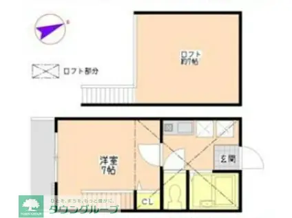 コーポ和美B(1K/1階)の間取り写真