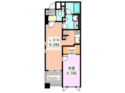 T-ANGLE(1LDK/8階)の間取り写真