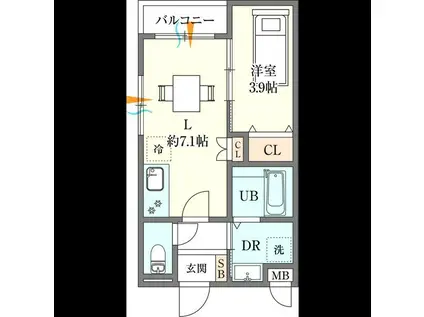 林4丁目アパート(1LDK/1階)の間取り写真
