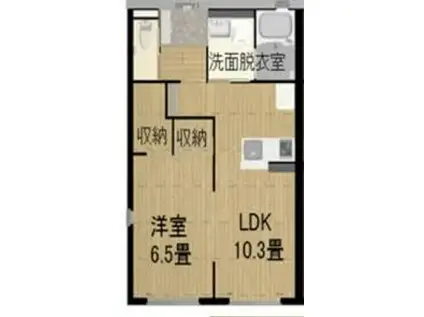 サリーチェハイムB棟(1LDK/2階)の間取り写真