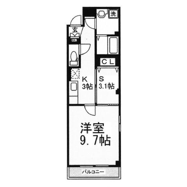 アルム久宝寺(1LDK/1階)の間取り写真