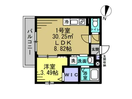 H1蘇我(1LDK/1階)の間取り写真