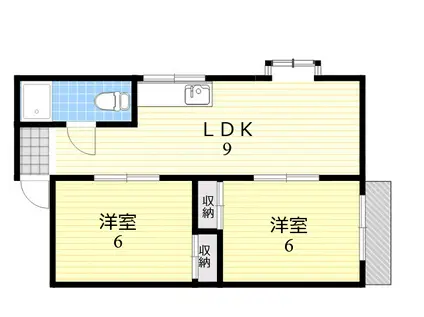 ライズワン天神ノ森レジデンス(2LDK/3階)の間取り写真