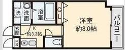 S-FLAT(1K/2階)の間取り写真