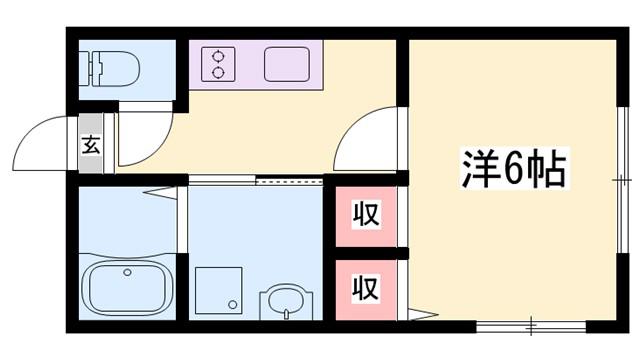 リープラス恵比須駅前(1K/2階)の間取り写真