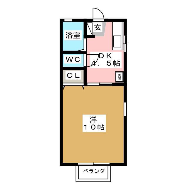 ベイサイドヴィラA(1K/2階)の間取り写真