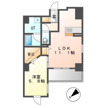 ポルタニグラサウス(1LDK/4階)の間取り写真