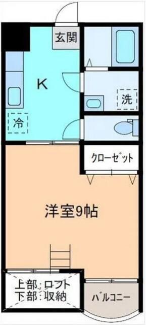 ドゥウェル田中町(1K/2階)の間取り写真