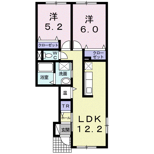 ラポール(2LDK/1階)の間取り写真
