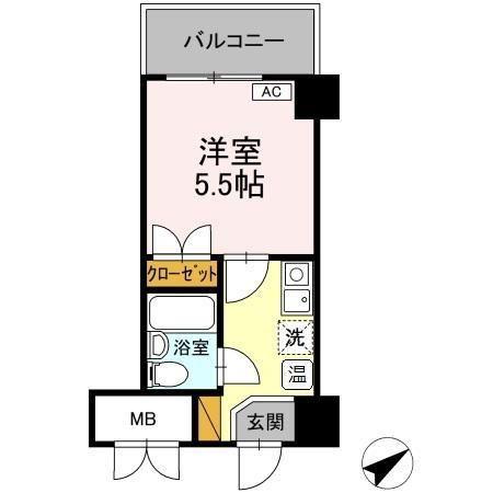 コンフォール小泉(1K/7階)の間取り写真