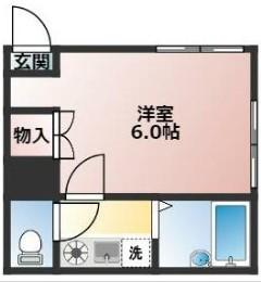 静岡鉄道静岡清水線 新静岡駅 徒歩15分 5階建 築31年(1K/2階)の間取り写真