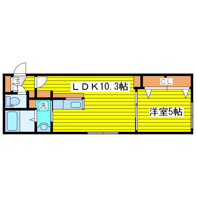 RIHOED(1LDK/3階)の間取り写真