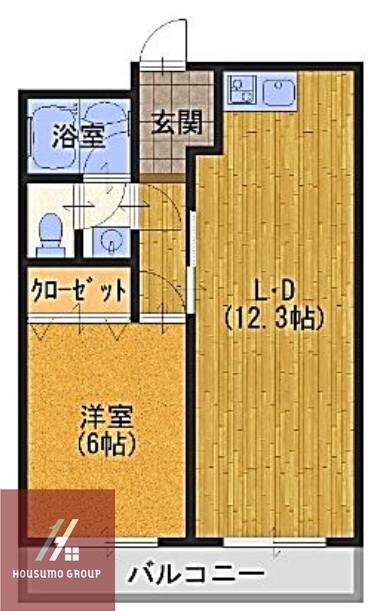 ミスターK上新庄(1LDK/2階)の間取り写真
