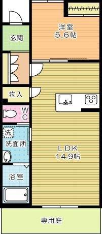 AVENTA(1LDK/1階)の間取り写真