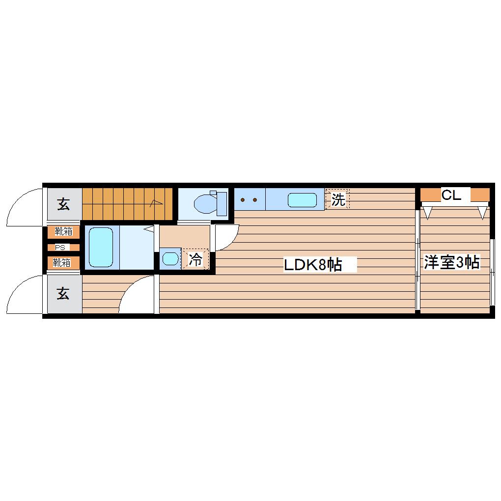 エスポワール桜(1LDK/1階)の間取り写真