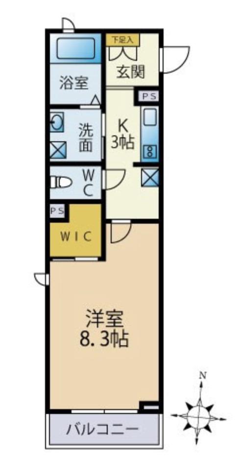 SPERANZAII(1K/2階)の間取り写真