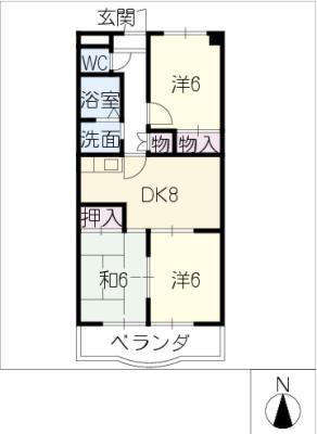 アローマ吉原(3DK/3階)の間取り写真