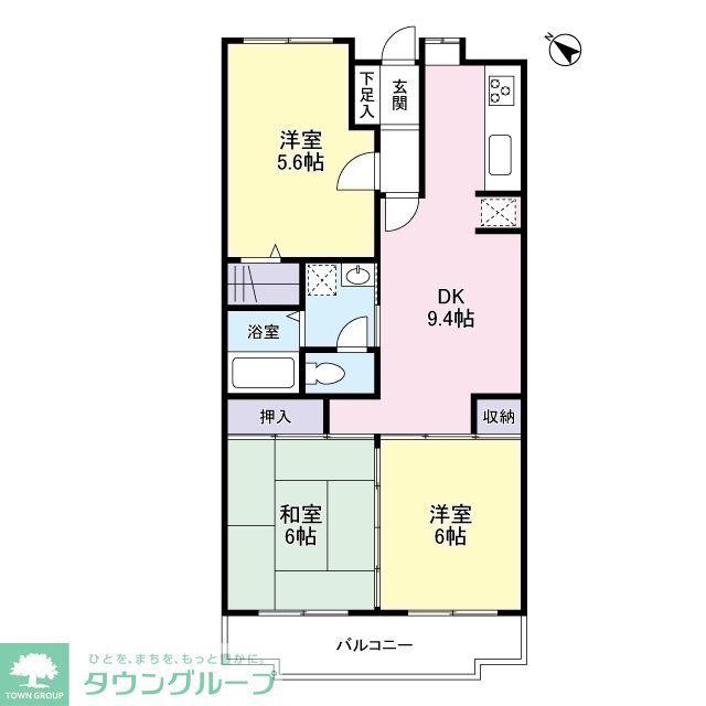 ファミール東川口(3DK/3階)の間取り写真