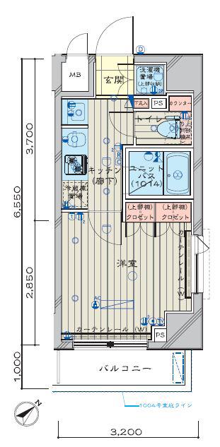 ルーブル横濱反町(1K/3階)の間取り写真