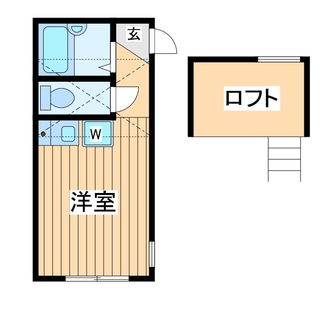 プライムテラス大和B(ワンルーム/1階)の間取り写真
