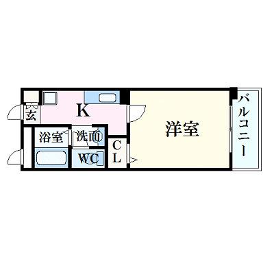 フィネス昭和町II(1K/4階)の間取り写真