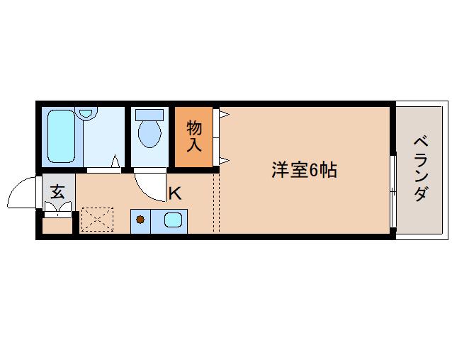 フルール22(1K/1階)の間取り写真