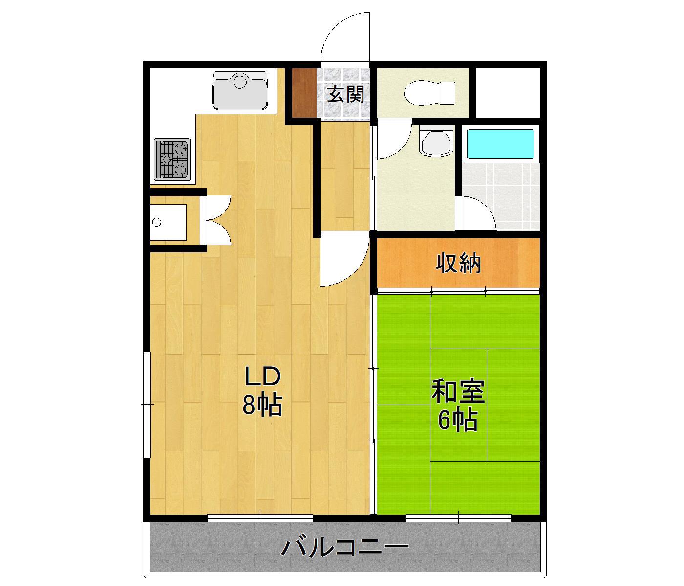 エーデルハイム船原(1LDK/3階)の間取り写真