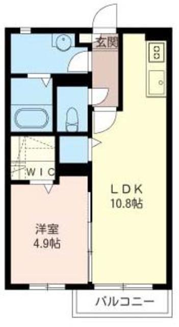 OHANA HARE C(1LDK/1階)の間取り写真