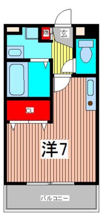 埼玉高速鉄道 鳩ケ谷駅 徒歩3分 3階建 築24年(ワンルーム/2階)の間取り写真