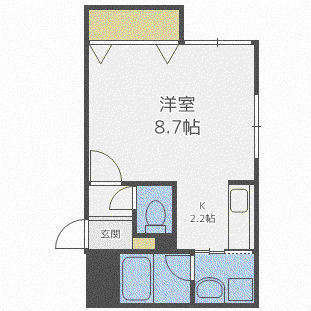 ラ・シュエット住ノ江(1K/1階)の間取り写真