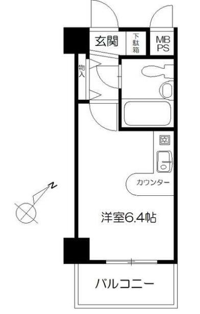 ライオンズマンション相模原第5(ワンルーム/10階)の間取り写真