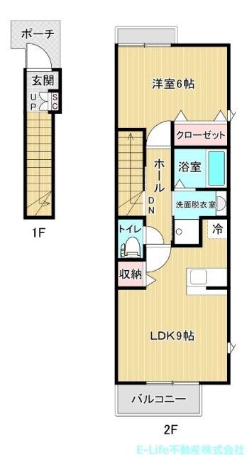 ピュア・コート(1LDK/2階)の間取り写真
