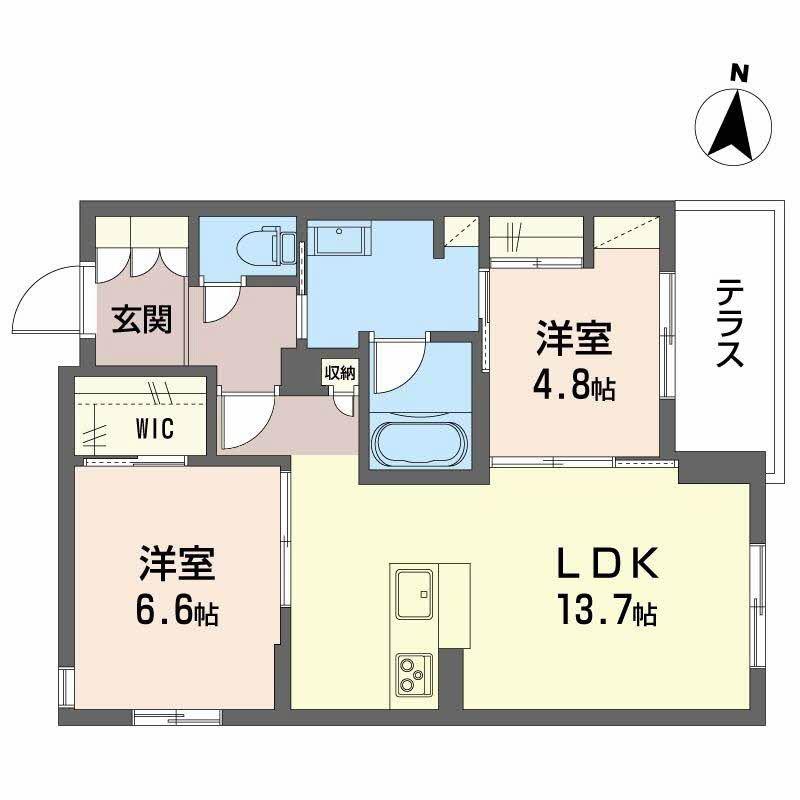 リオ・ブランコ(2LDK/1階)の間取り写真