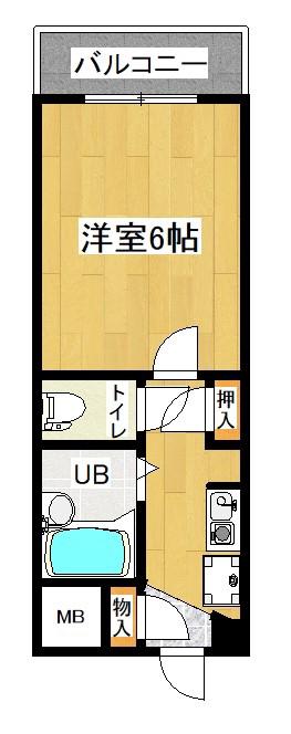ルックハイツ(1K/1階)の間取り写真