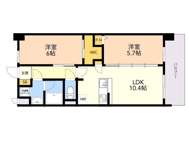 S-RESIDENCE博多駅南AFFORD(2LDK/7階)の間取り写真