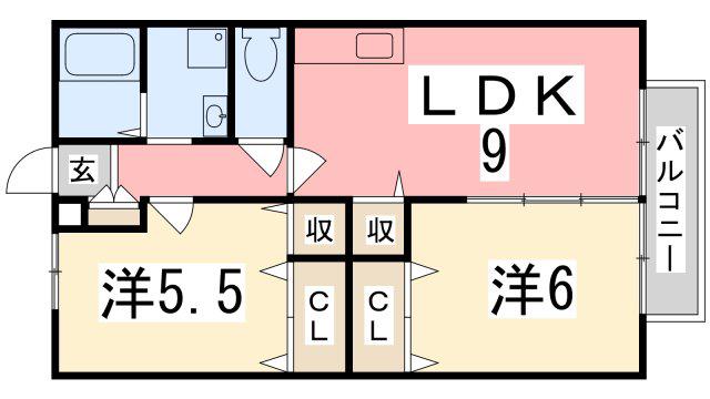 サンフォーレスト A棟(2LDK/2階)の間取り写真