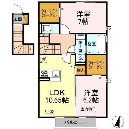 ゴルフォ・デ・コリナB(2LDK/2階)の間取り写真