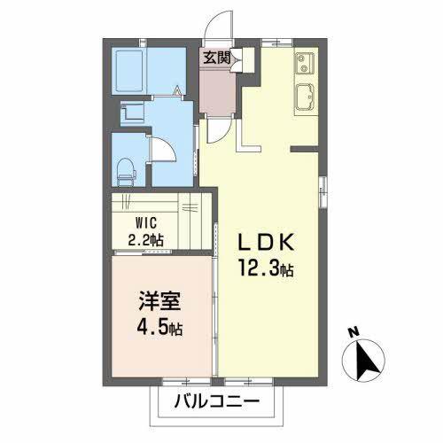 ビゴール A(1LDK/1階)の間取り写真