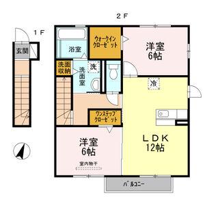 エスポワール美合(2LDK/2階)の間取り写真