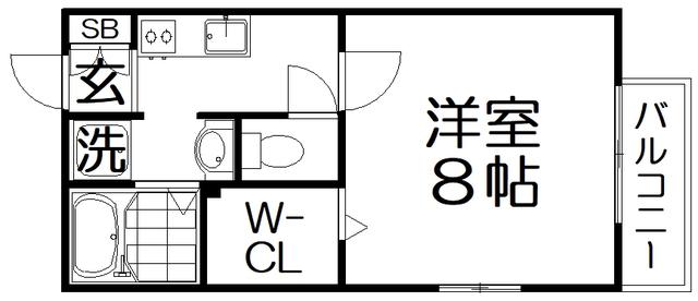 コンフォートII(1K/2階)の間取り写真